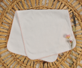 Pink picot trim burp cloth with monogram
