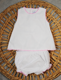 Pink ricrac trim set with monogram